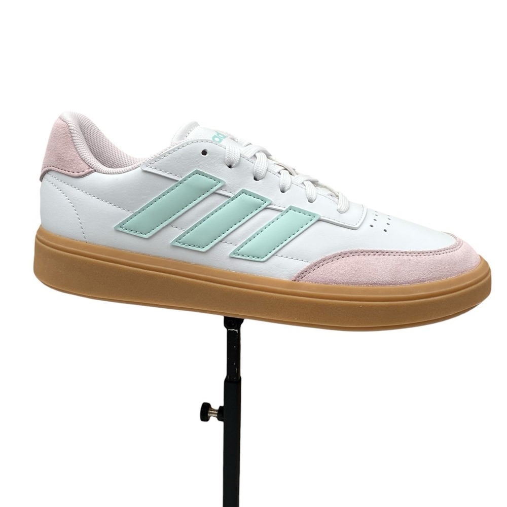 Adidas Courtblock Youth Girls Athletic Shoes 7 White Halo Mint Almost Pink